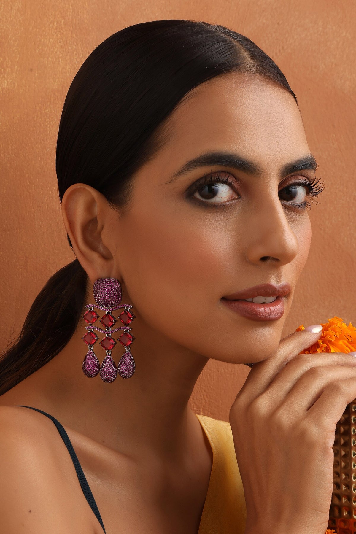 Trellis Stone Embellished Danglers 
