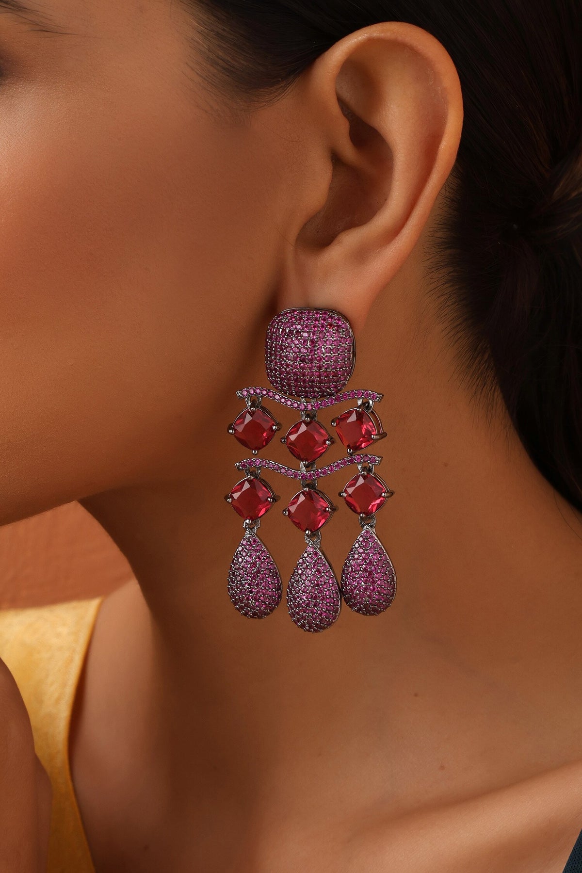 Trellis Stone Embellished Danglers 