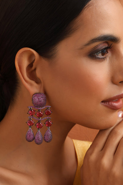 Trellis Stone Embellished Danglers 