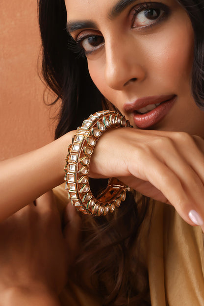 Teardrop Kundan Vine Embellished Kada 