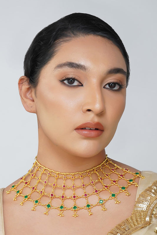 Heritage Harmony Jaali Collar Necklace 