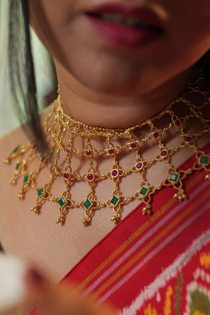Heritage Harmony Jaali Collar Necklace 