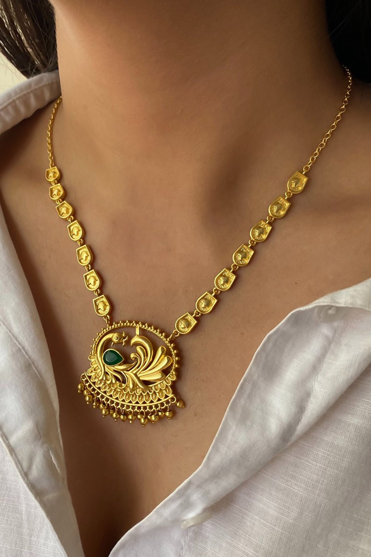 Peacock Enigma Pendant Necklace 