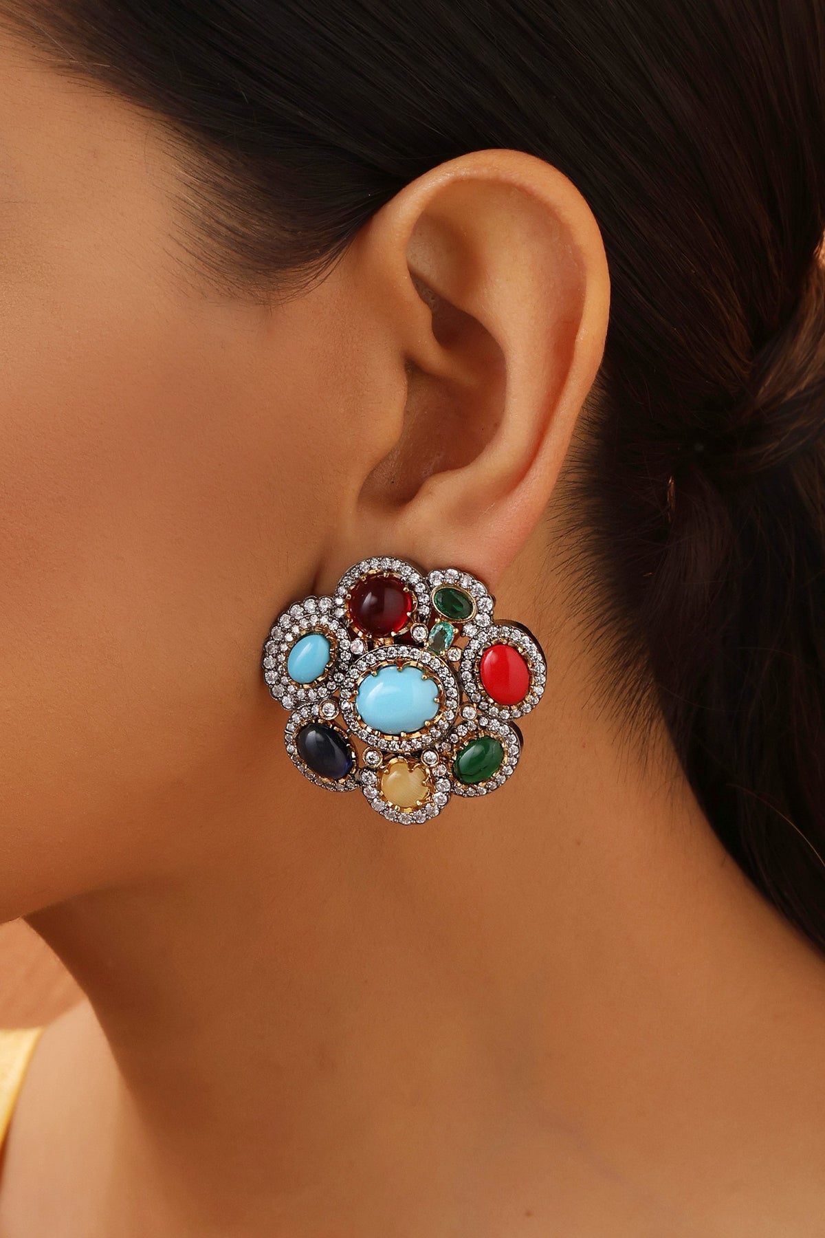 Bloom Zirconia Stud Earrings 