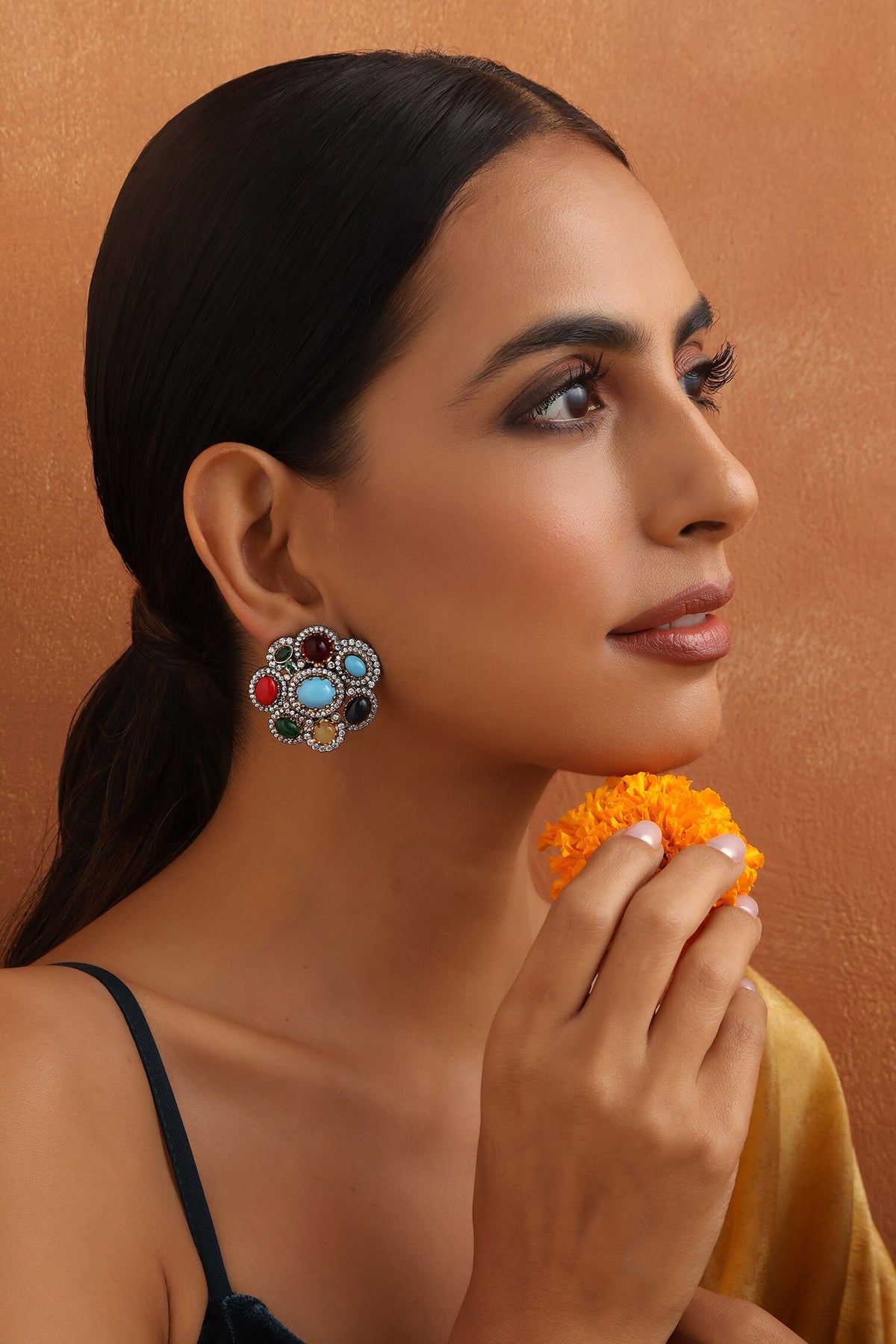 Bloom Zirconia Stud Earrings 