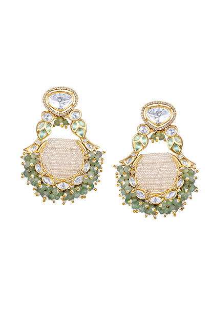 Noor Polki Embellished Chandbali Earrings 