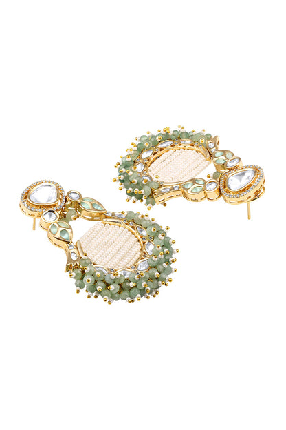 Noor Polki Embellished Chandbali Earrings 