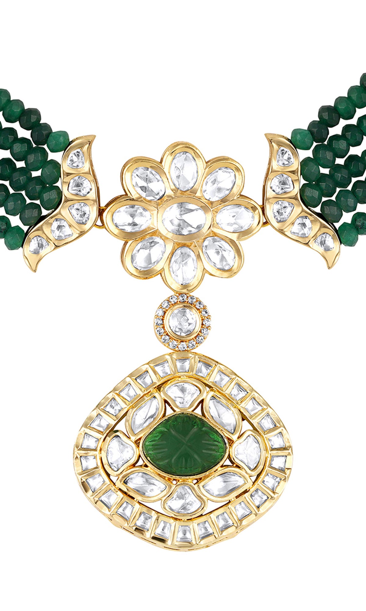 Phool Embellished Pendant Necklace Set 