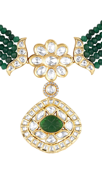 Phool Embellished Pendant Necklace Set 