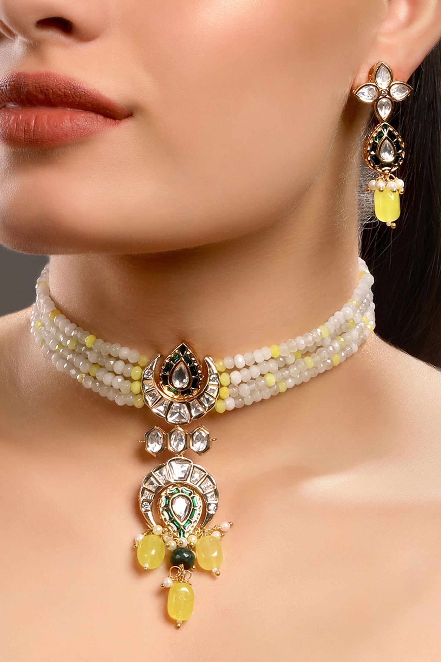 Trellis Bloom Embellished Necklace Set 