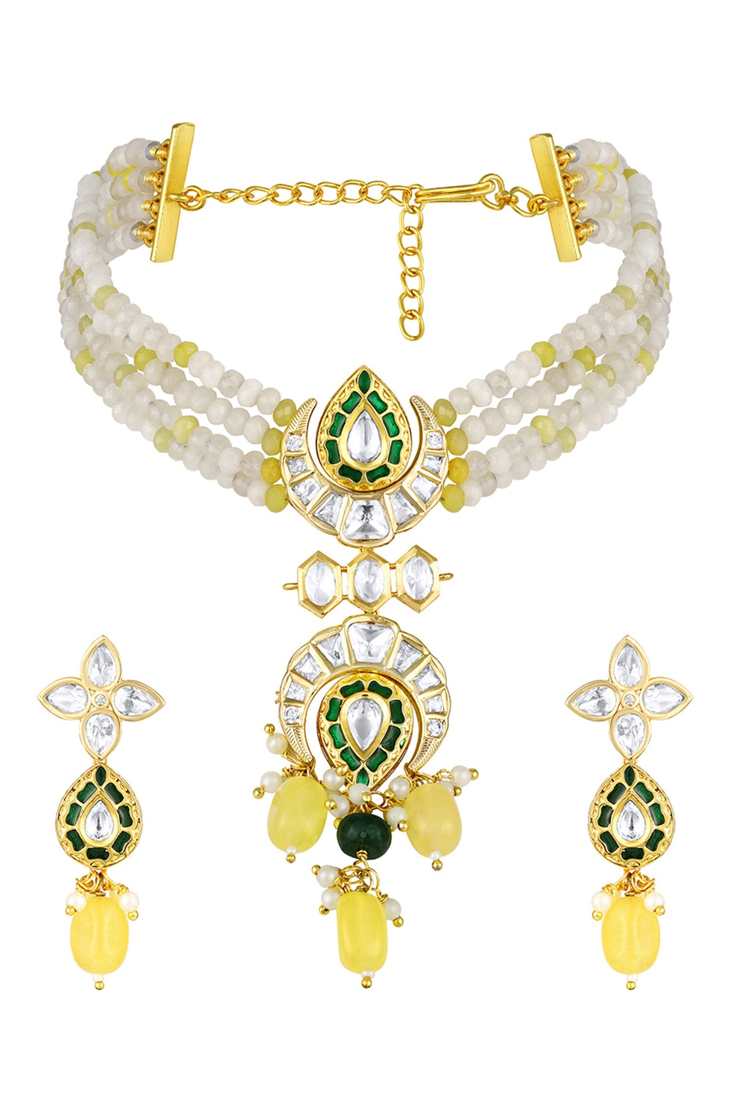Trellis Bloom Embellished Necklace Set 