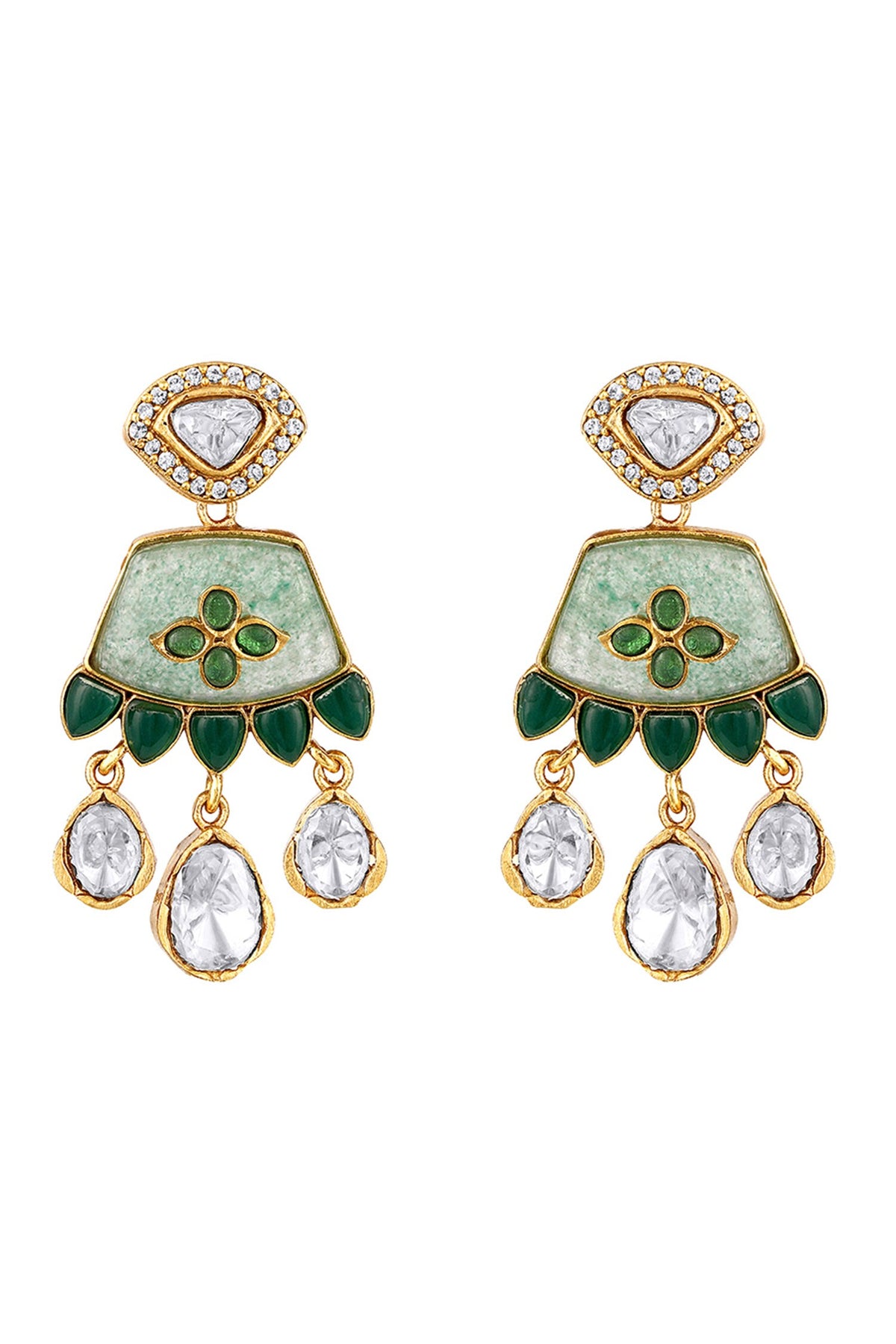 Ornate Bloom Embellished Hasli Necklace Set 