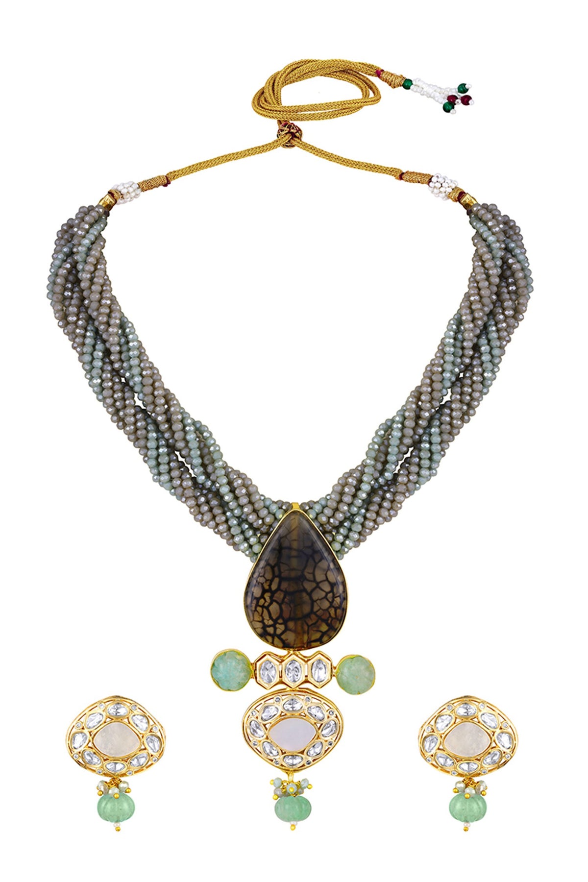 Glorious Embellished Pendant Necklace Set 
