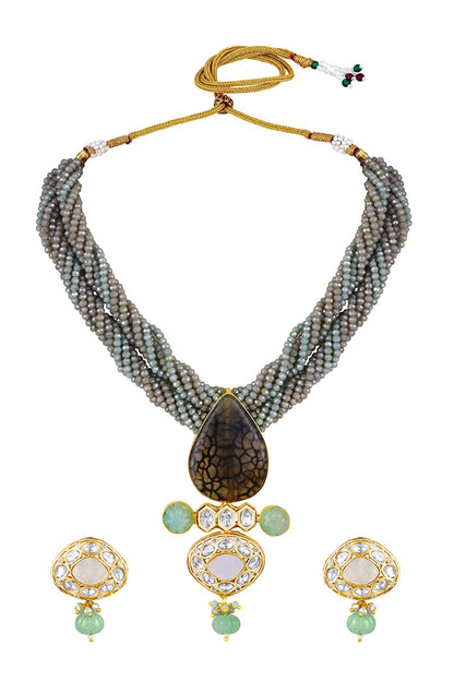 Glorious Embellished Pendant Necklace Set 