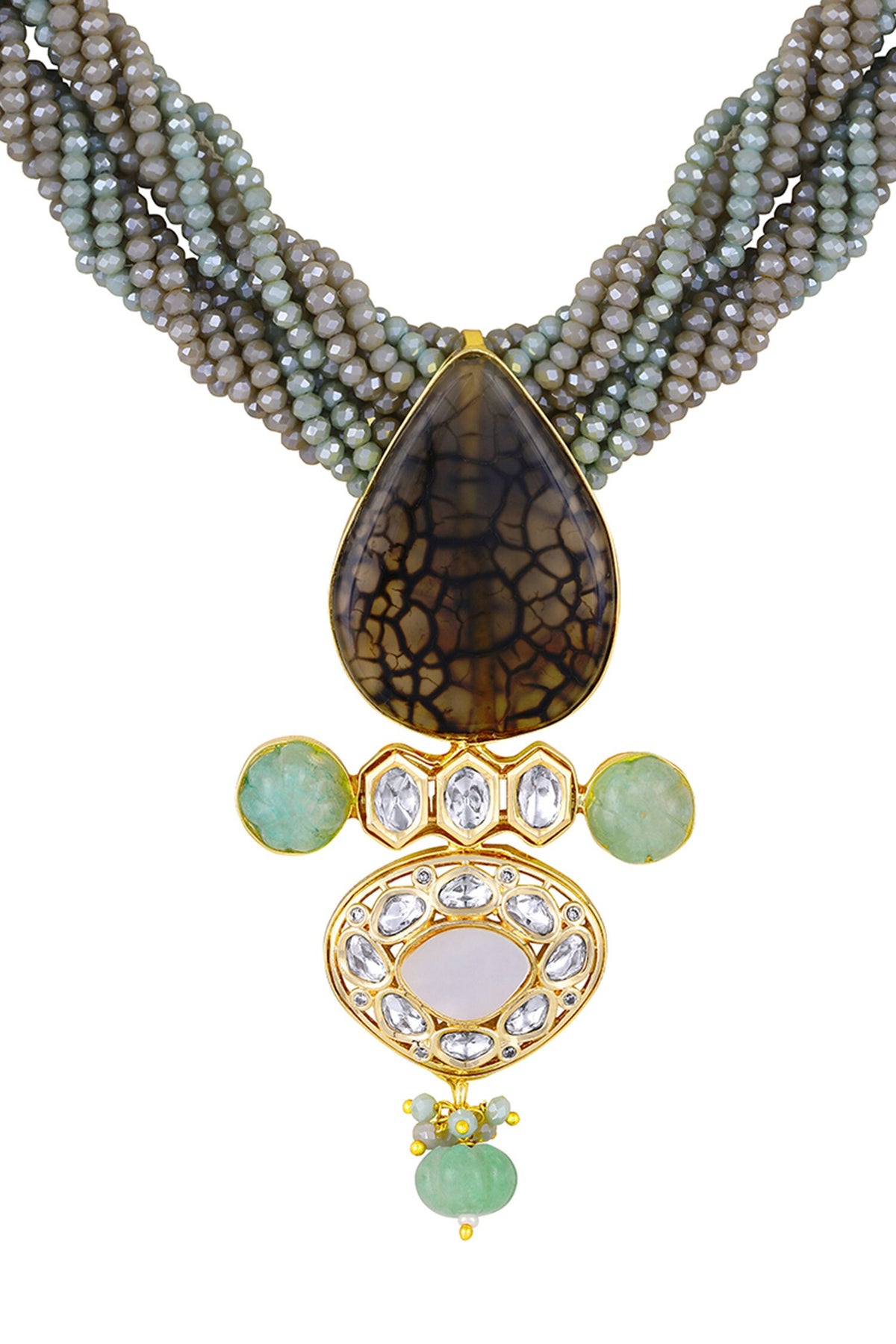 Glorious Embellished Pendant Necklace Set 
