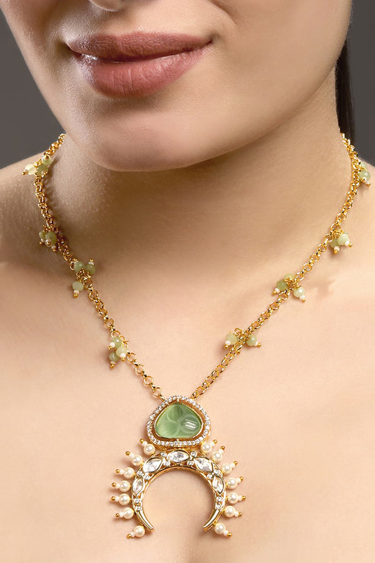 Chand Bahar Embellished Pendant Necklace 