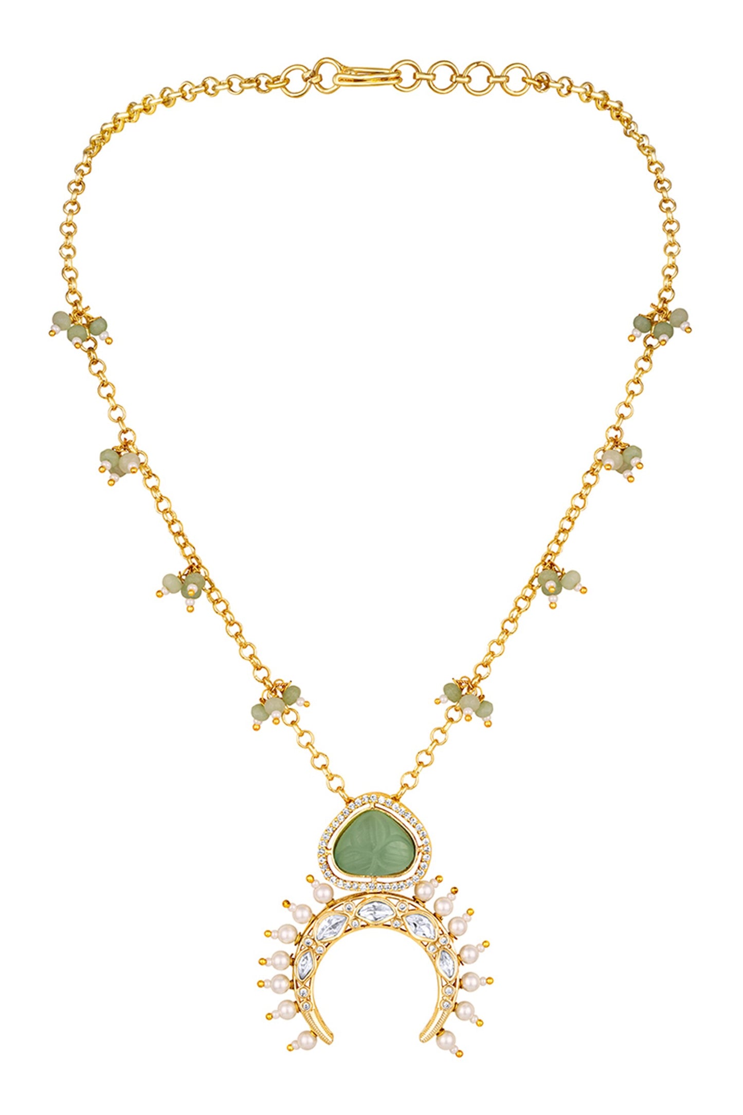 Chand Bahar Embellished Pendant Necklace 