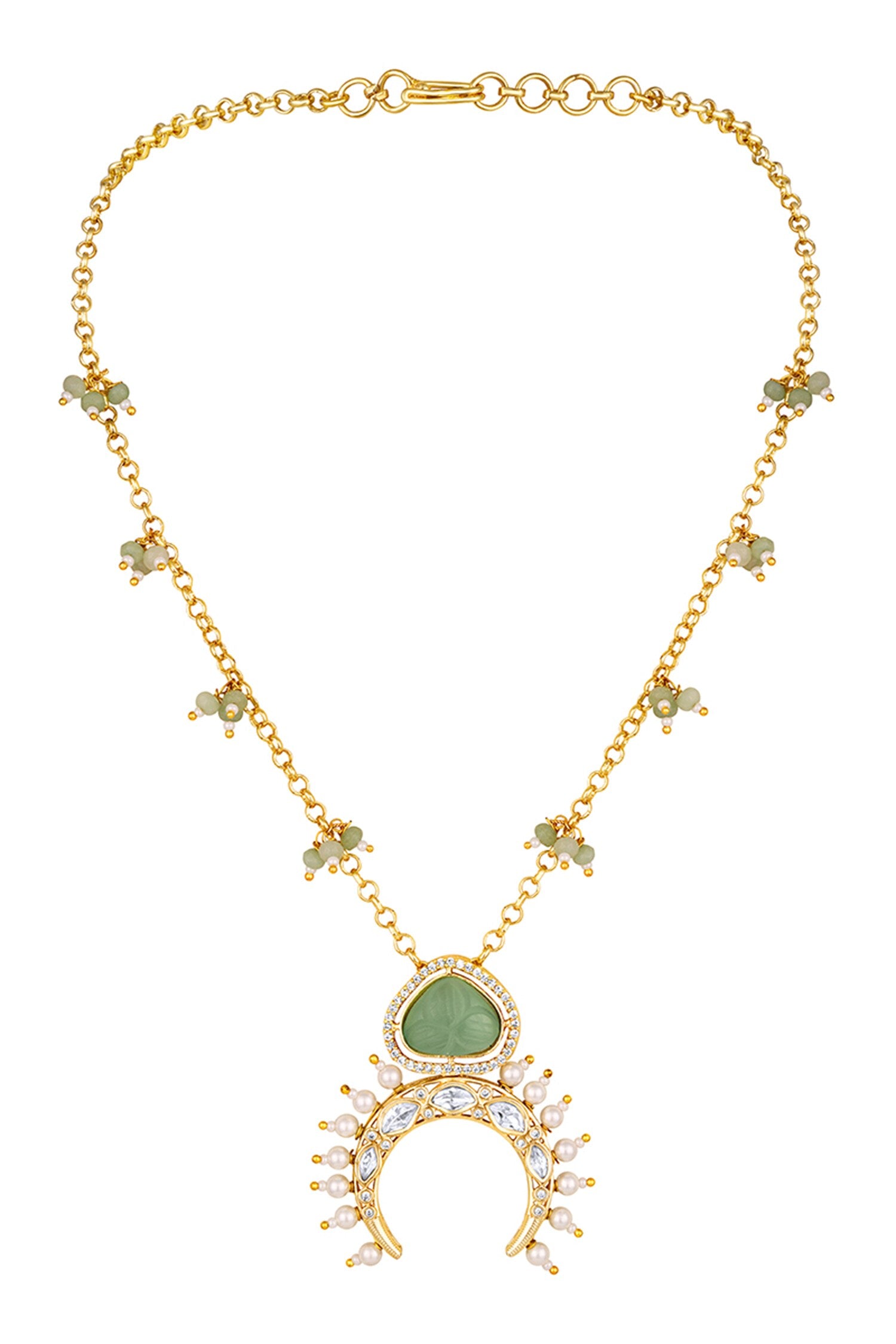 Chand Bahar Embellished Pendant Necklace 