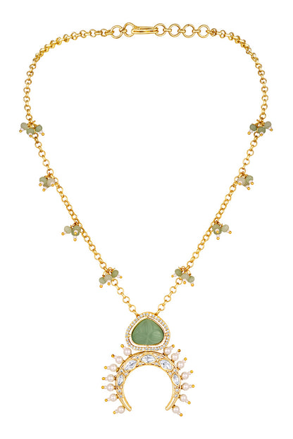 Chand Bahar Embellished Pendant Necklace 