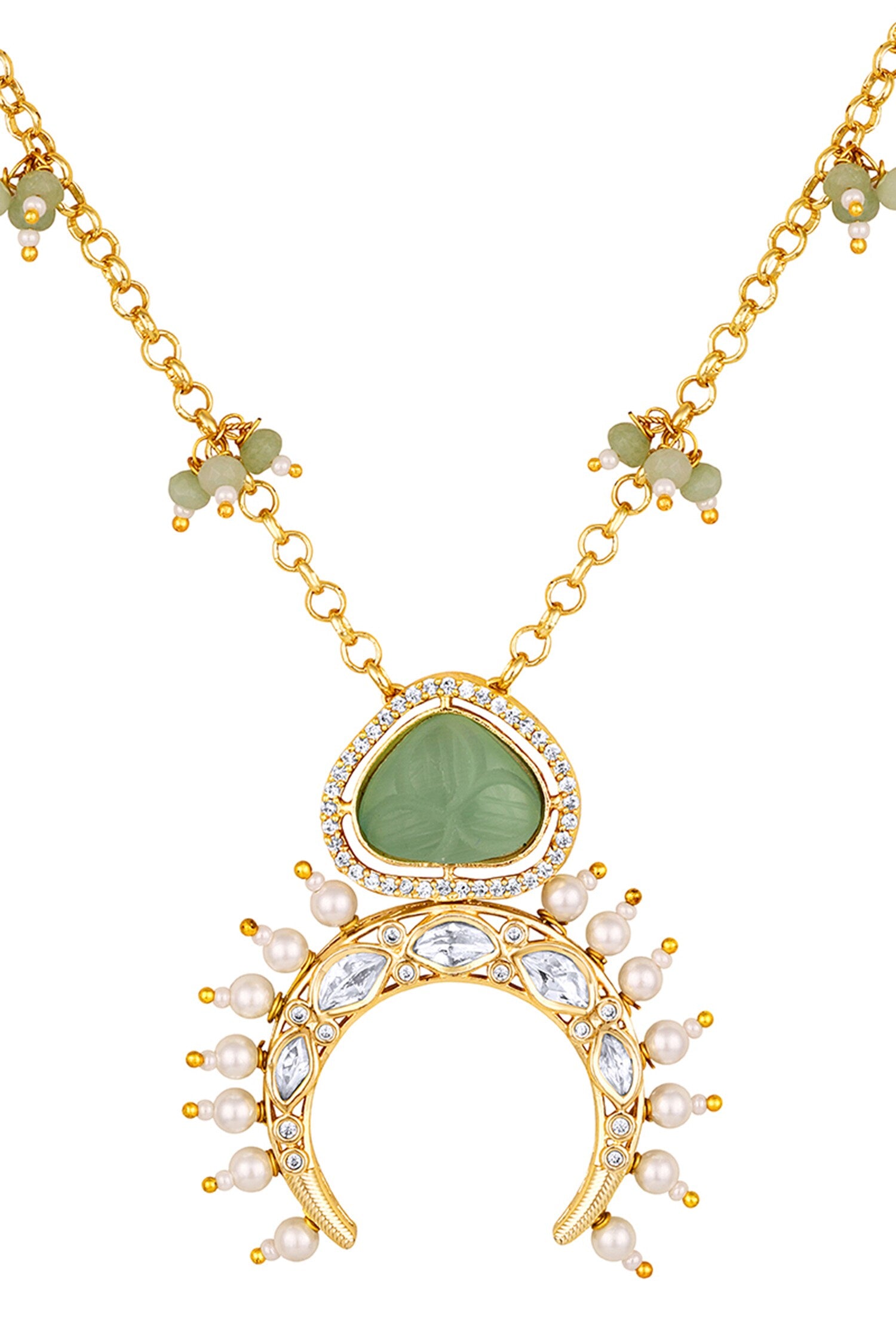 Chand Bahar Embellished Pendant Necklace 