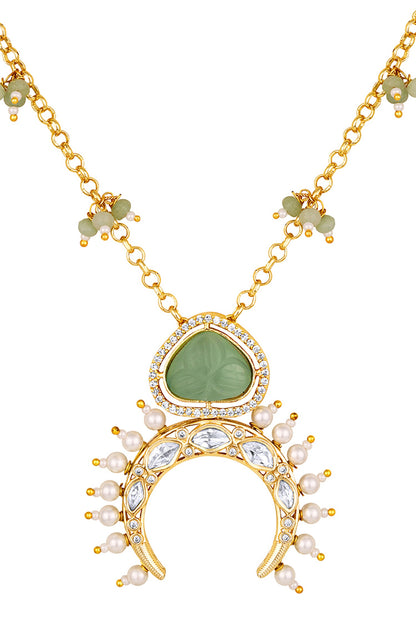 Chand Bahar Embellished Pendant Necklace 