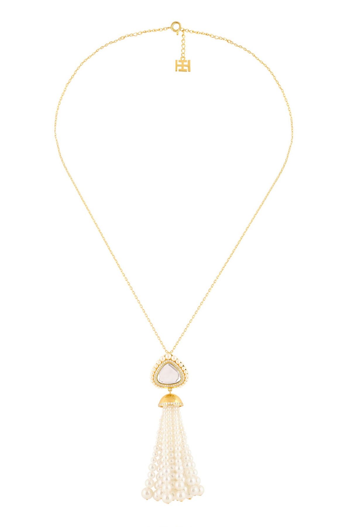 Lucent Pearl Tassel Pendant Necklace 