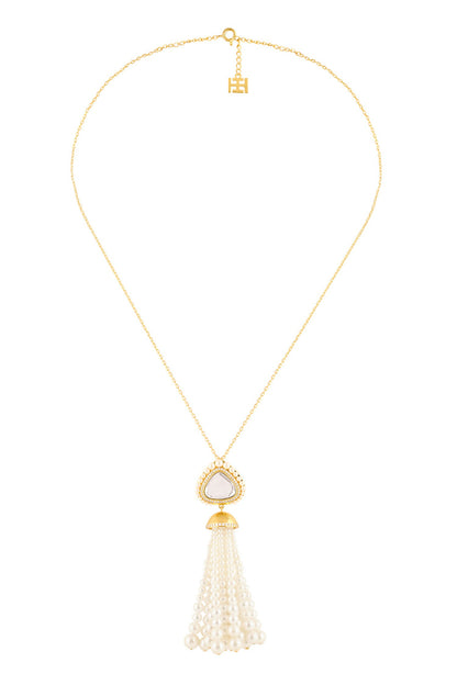 Lucent Pearl Tassel Pendant Necklace 