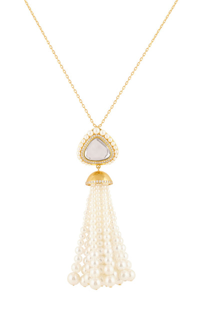 Lucent Pearl Tassel Pendant Necklace 