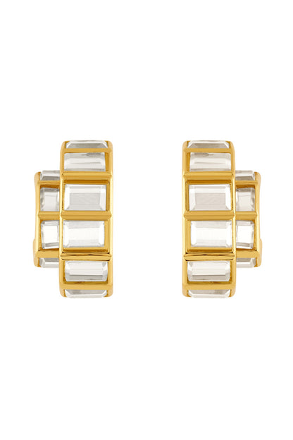 Double Mirror Huggie Hoops 