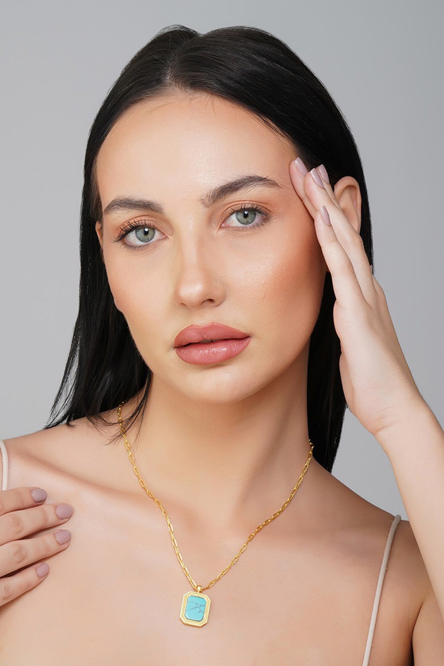 Soul Soothe Stone Embellished Pendant Necklace 