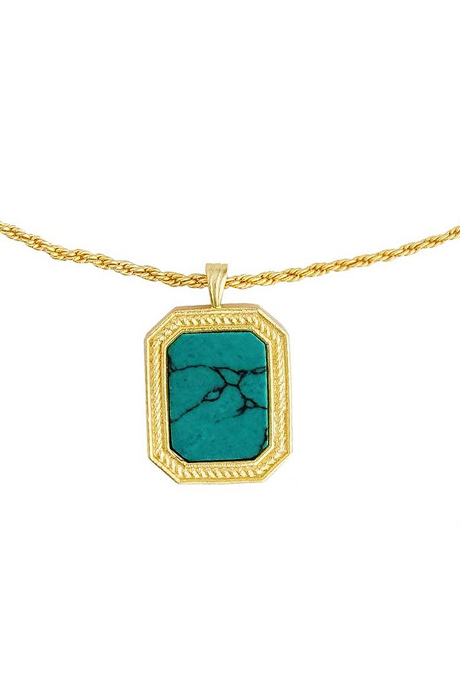 Soul Soothe Stone Embellished Pendant Necklace 