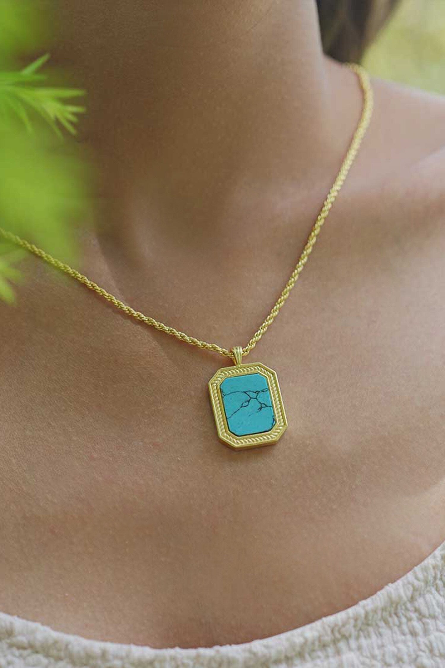 Soul Soothe Stone Embellished Pendant Necklace 
