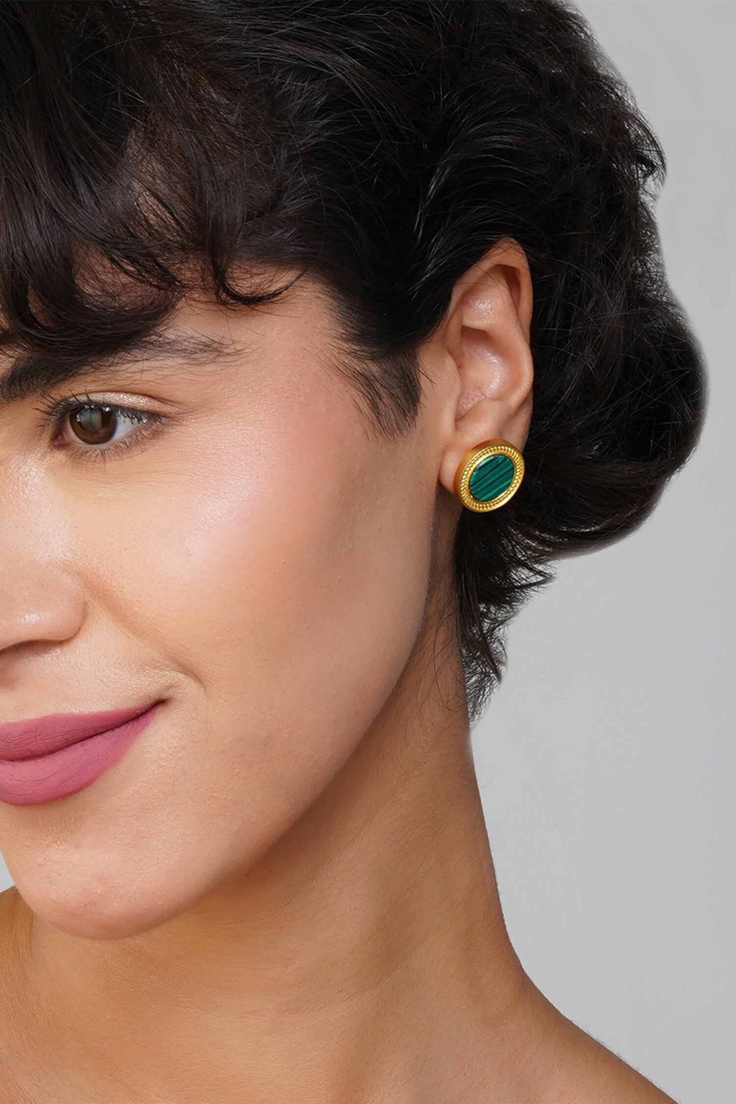 Tranquil Life Malachite Stud Earrings 