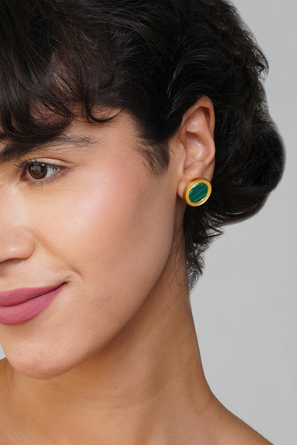 Tranquil Life Malachite Stud Earrings 