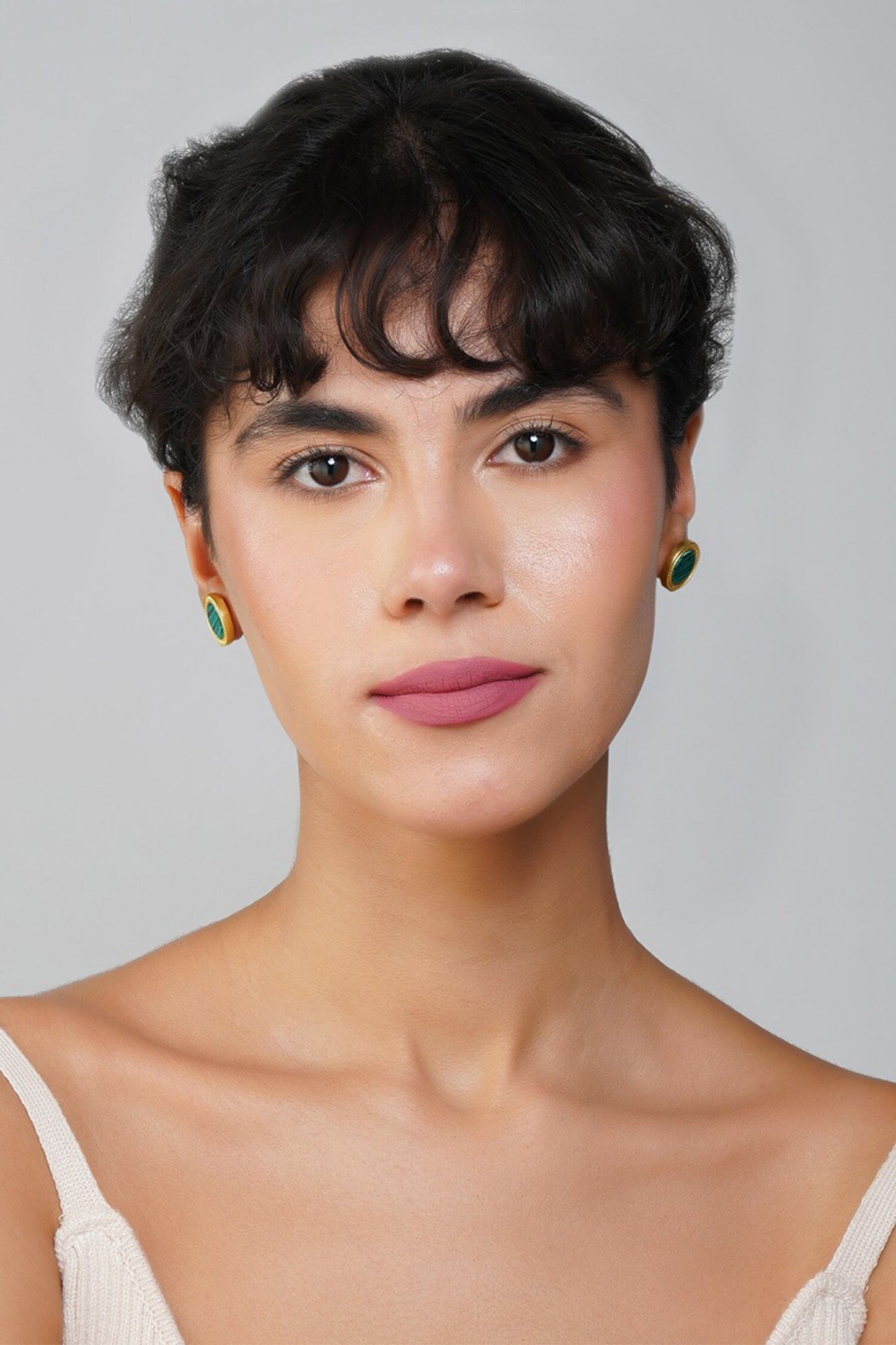 Tranquil Life Malachite Stud Earrings 