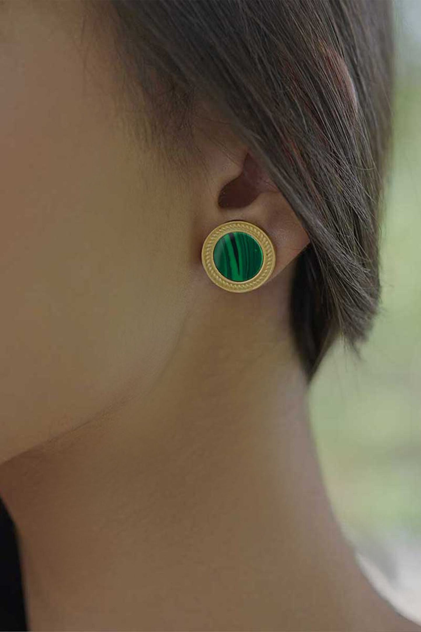 Tranquil Life Malachite Stud Earrings 