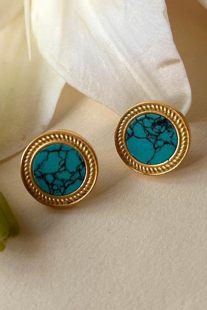 Tranquil Life Turquoise Stud Earrings 