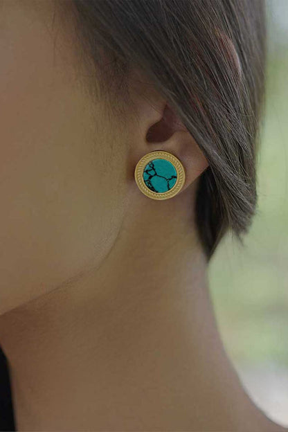 Tranquil Life Turquoise Stud Earrings 