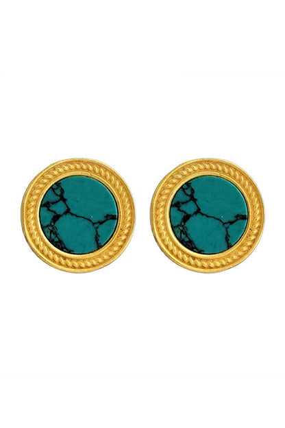 Tranquil Life Turquoise Stud Earrings 