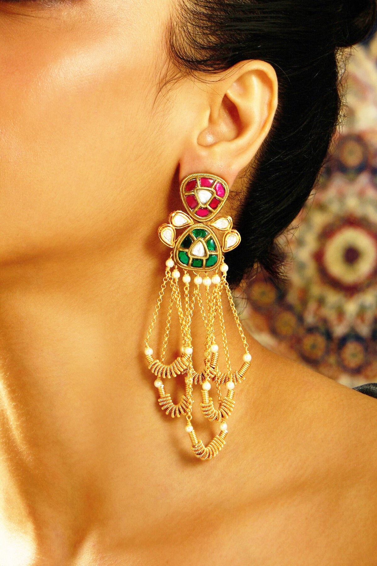 Chromatic Cascade Dangler Earrings 