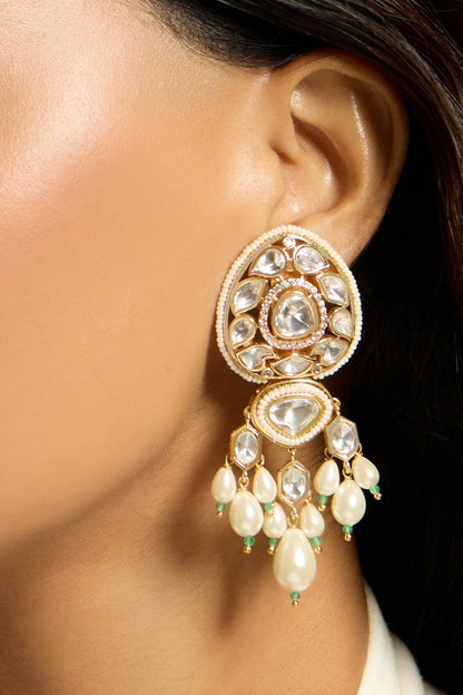 Polki Embellished Dangler Earrings 