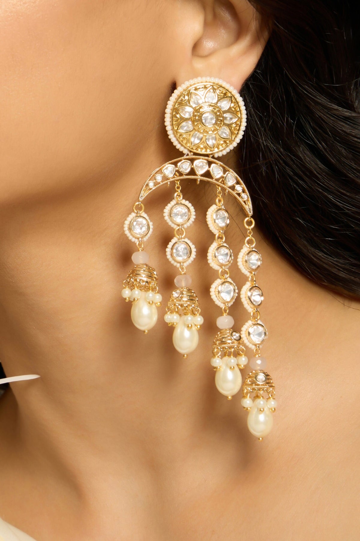 Luminous Pearl Cascade Earrings 