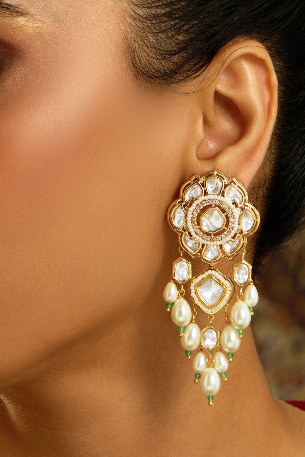 Subtle Polki Embellished Drops 