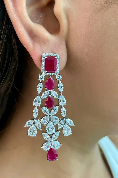 Baguette Diamond Embellished Necklace Set 