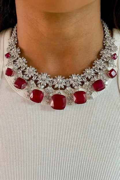Floral Carved Necklace Set 