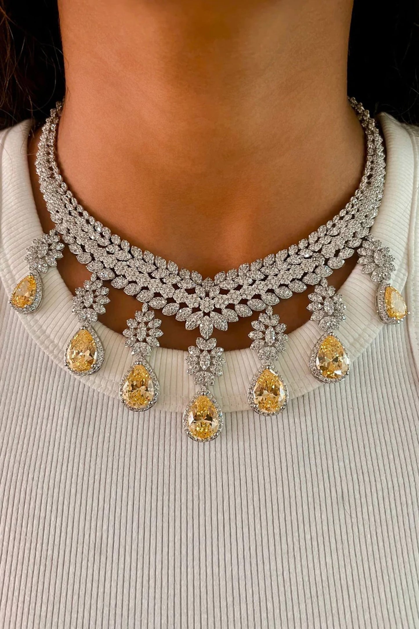 Crystal Embellished Necklace Set 