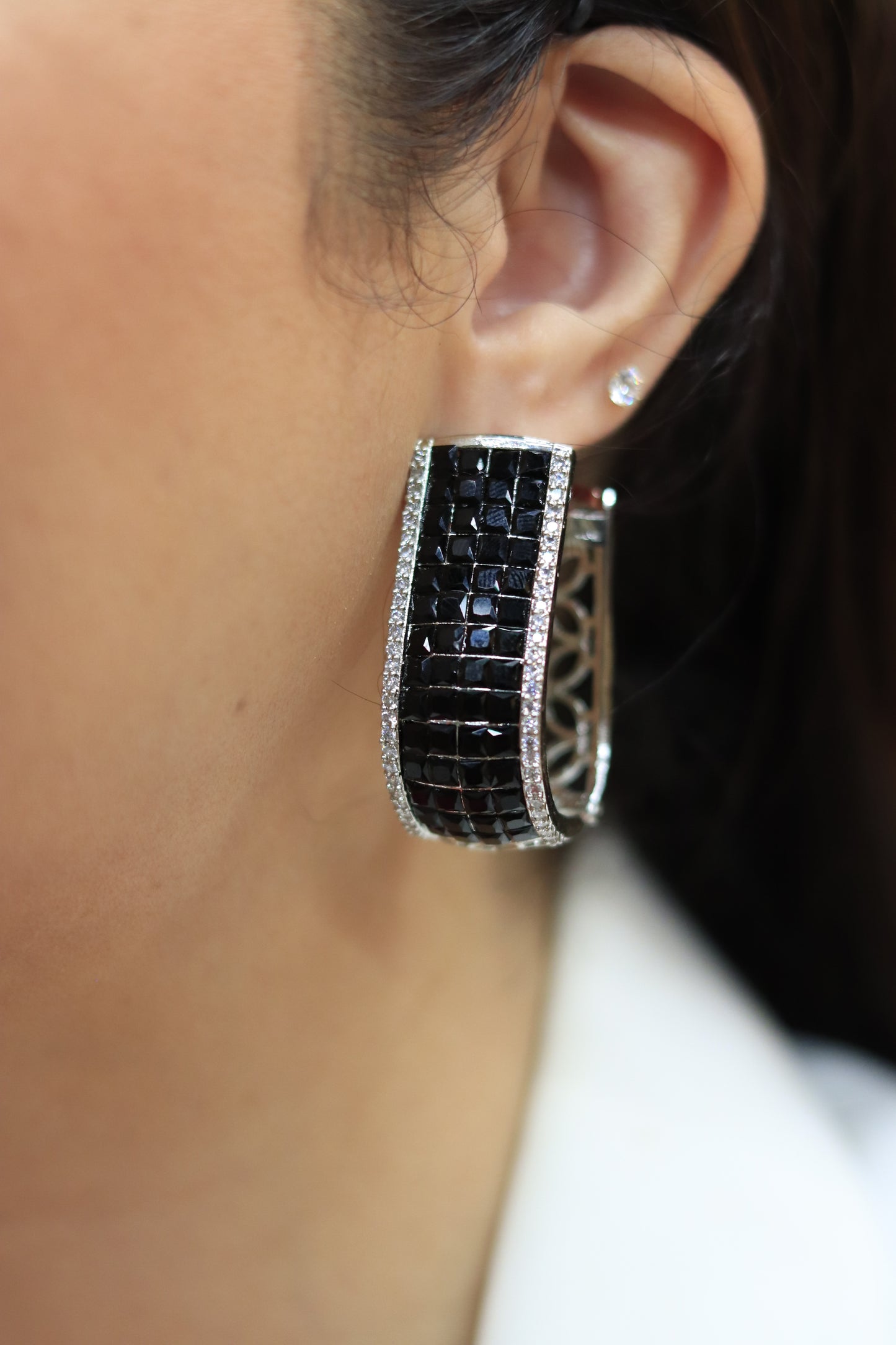 Zirconia Embellished Hoops 