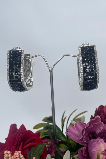 Zirconia Embellished Hoops 