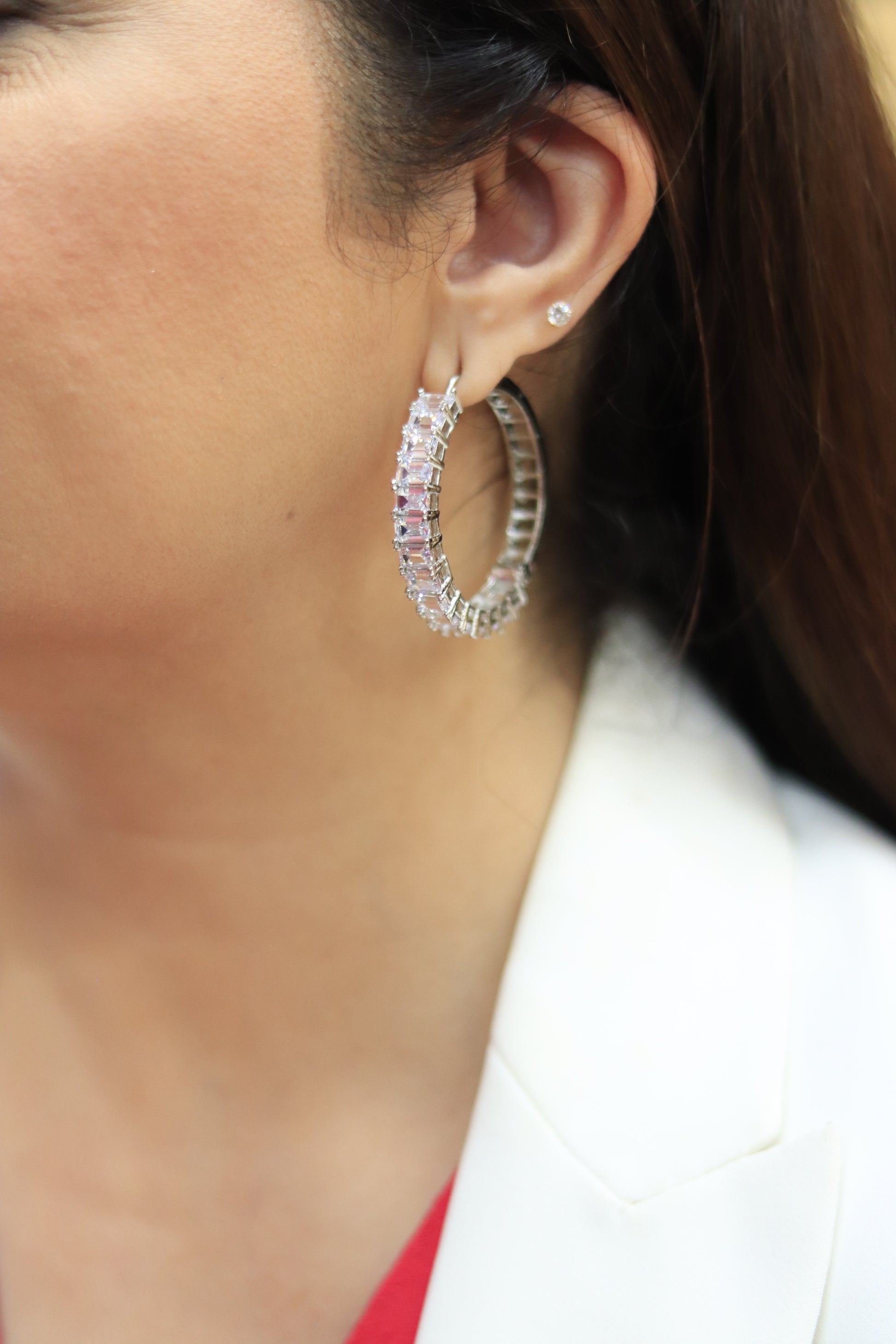 Zirconia Studded Hoops 