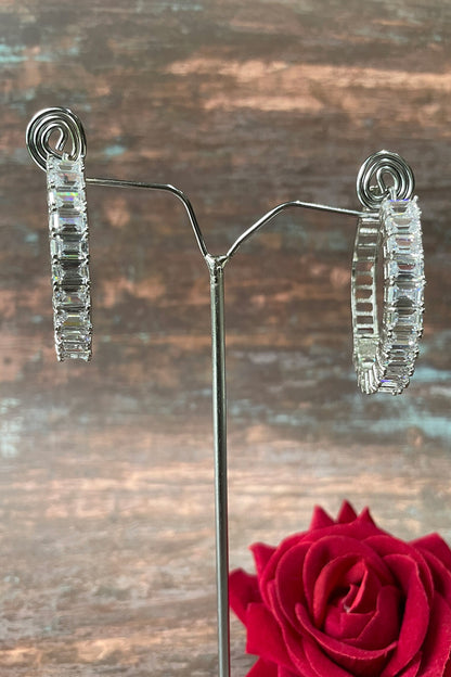 Zirconia Studded Hoops 